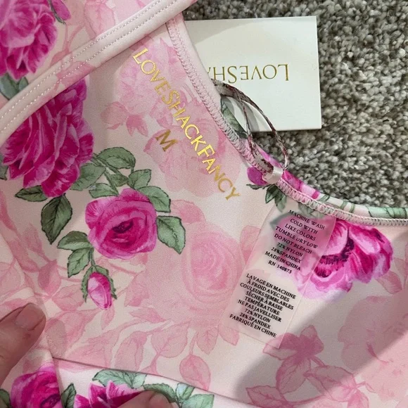 LoveShackFancy NEW Ornice Bra pink ivy Size medium - Picture 4 of 4